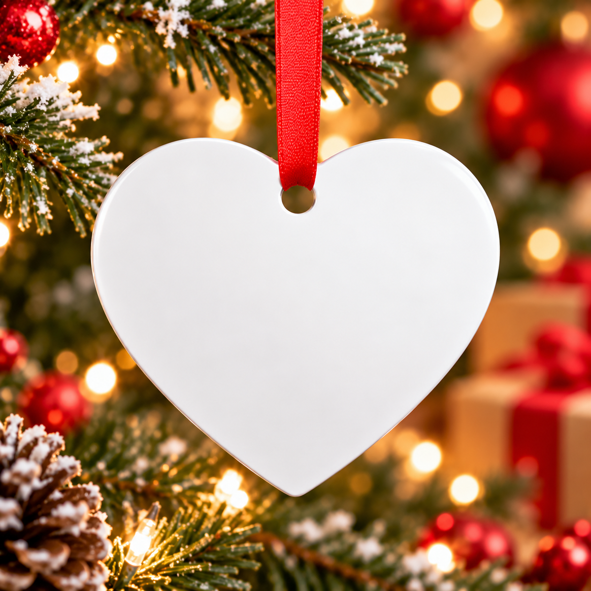 Custom Heart Aluminium Ornament – 3" | Double-Sided Print