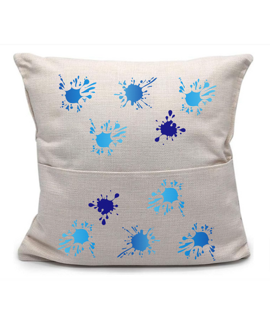 Personalised pillow with pocket – custom printed cushion in white, designed by CreatiPrint