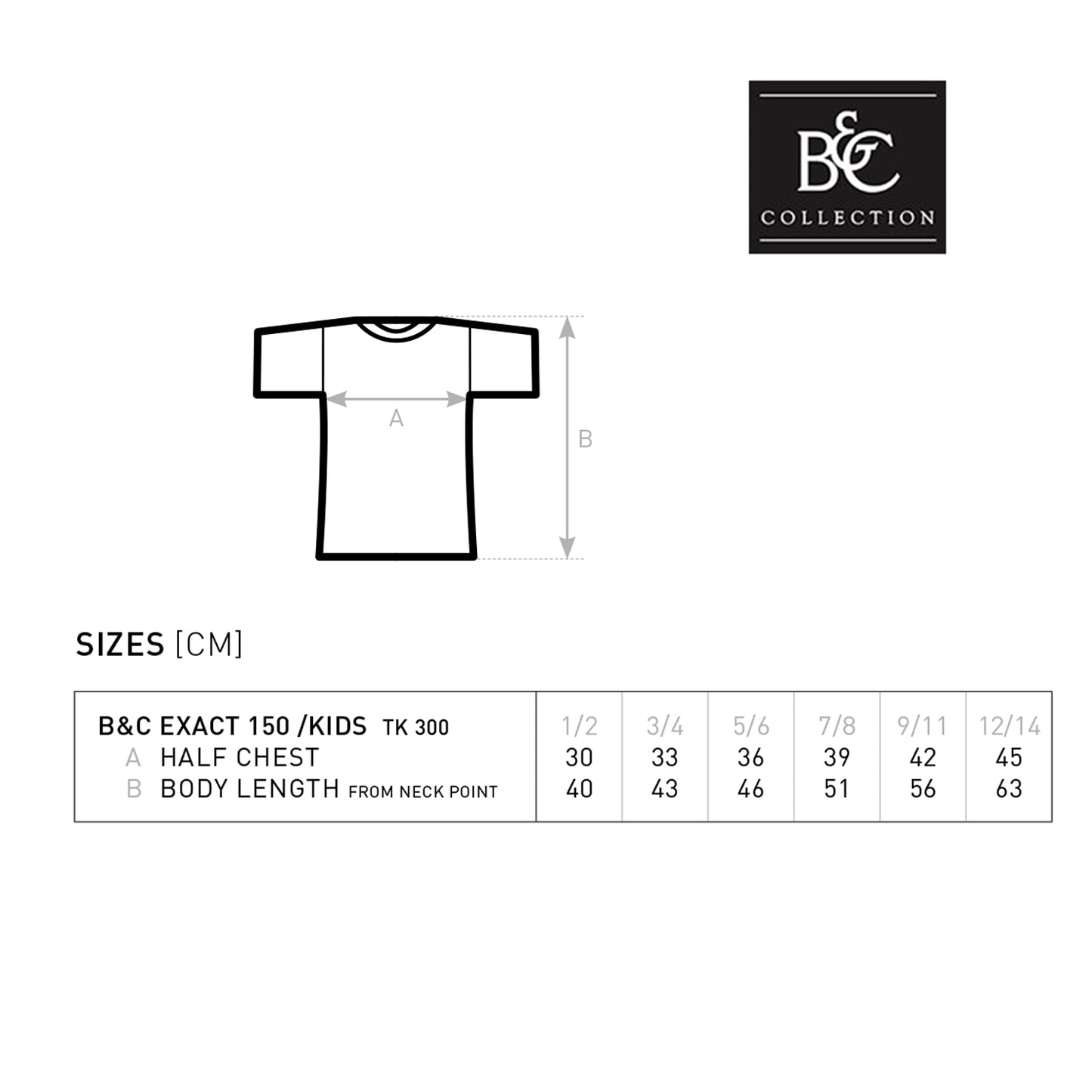 B&C Kids T-shirt B150B